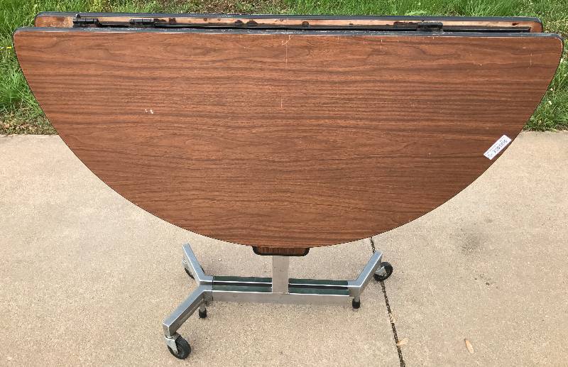 lot 2275 image: Commercial Folding Round Table With Wheels