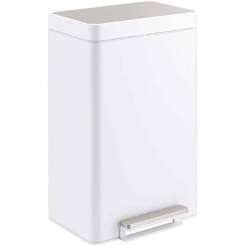 lot 61811 image: Kohler K-20940-STW 13 gal Stainless Steel Step Can White
