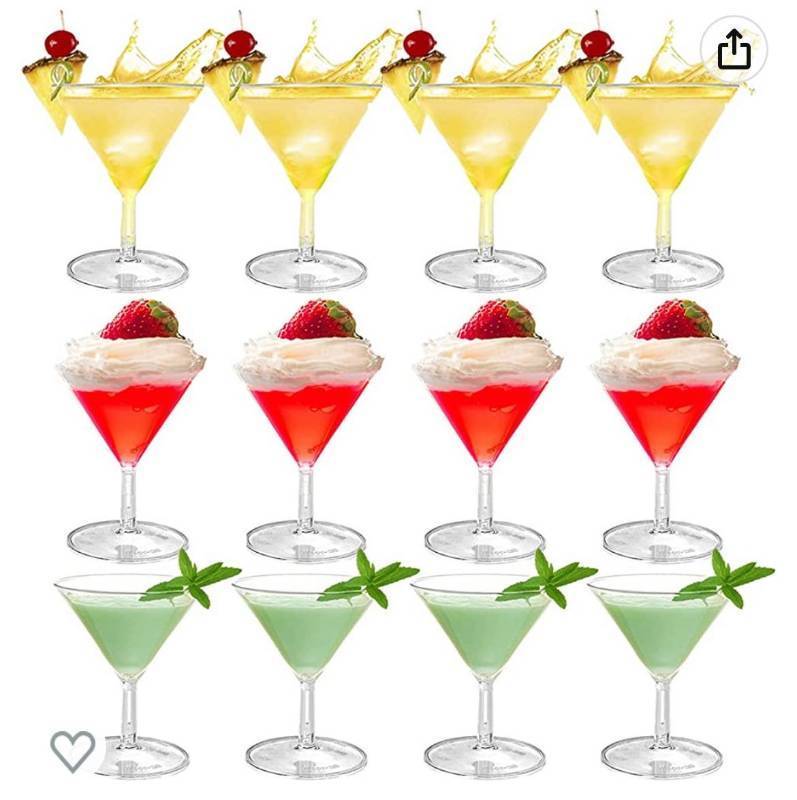 lot 61823 image: Set of 12 Plastic Martini Glasses