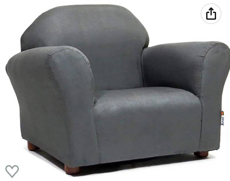 lot 63456 image: Keet Microsuede Childrens Chair, Roundy, Charcoal 24x18x18 Inch (Pack of 1)