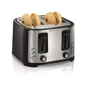 lot 60009 image: Hamilton Beach 4 Slice Extra Wide Slot Toaster with Defrost and Bagel Functions Shade Selector Toast Boost Auto-Shutoff and Cancel Button Black (24633)
