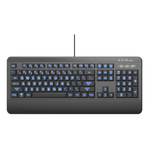 lot 60013 image: AZIO - KB530 Full-size Wired Antimicrobial Membrane Keyboard for PC - Black