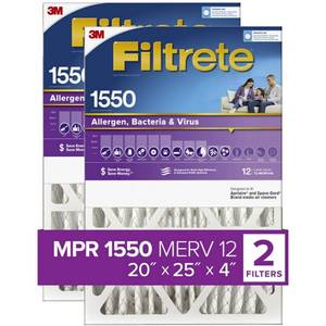 lot 60039 image: 3M Filtrete 20x25x4 Allergen Reduction Air Filter