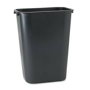 lot 60071 image: Rubbermaid Commercial FG295700BLA 10.25 gal. Deskside Rectangular Plastic Wastebasket - Black