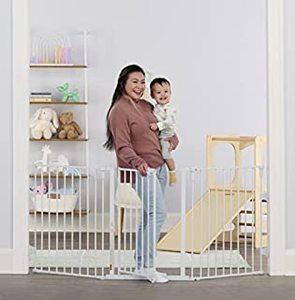 lot 60080 image: Regalo 76 Inch Super Wide Baby Gate 3-Panel Baby Safety Gate Configurable Age Group 6 to 24 Months