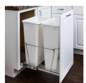 lot 60091 image: Double Wire Pull Out Trash Can  Trash Drawer - stock photo approximate