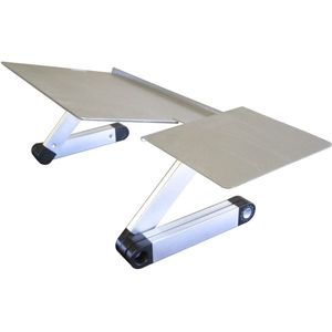 lot 60092 image: WorkEZ Keyboard and Mouse Tray ergonomic on-desk riser stand adjustable height angle negative tilt Raise computer keyboards to Standing Height sit stand-up standing accessories lift silver