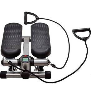lot 60143 image: BalanceFrom Adjustable Stepper Stepping Machine with Resistance Bands Gray