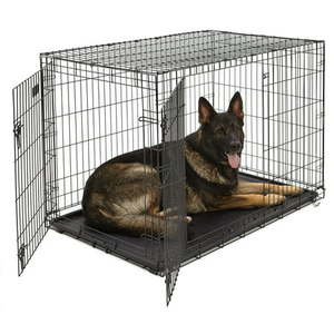 lot 60114 image: XL Dog Crate  MidWest iCrate Folding Metal Dog Crate  Divider Panel Floor Protecting Feet Leak-Proof Dog Pan  48L x 30W x 33H Inches XL Dog Breed