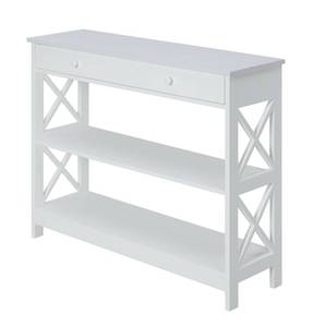 lot 60157 image: Convenience Concepts Oxford 1 Drawer Console Table with Shelves White