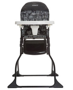 lot 60176 image: Visit the Cosco Store 4.6 out of 5 stars 24,023 Reviews Cosco Simple Fold Full Size High Chair With Adjustable Tray, 28.5x23.5x38.7 Inch (Pack of 1)