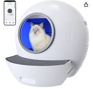 lot 60252 image: ELS PET Self Cleaning Cat Litter Box, No Scooping Automatic Litter Box with APP Control, Smart MonitorSafety ProtectionOdorless, Extra Large for Multiple Cats