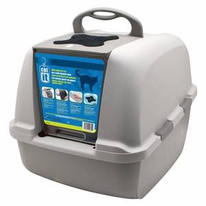 lot 60254 image: Catit Jumbo Hooded Litter Pan - Gray