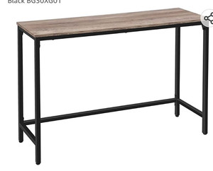 lot 60271 image: HOOBRO Console Table, Sofa Table with Support Bar, Hallway Entrance Table for Living Room, Entryway, Corridor, Sturdy, Easy Assembly, Wood Look Accent Table, Rustic Brown and Black BF30XG01