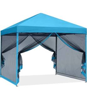 lot 60296 image: ABCCANOPY Outdoor Easy Pop up Canopy Tent with Netting Wall, Sky Blue