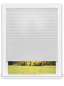 lot 60299 image: Redi Shade No Tools Easy Lift Trim-at-Home Cordless Pleated Light Filtering Fabric Shade White, 60 in x 64 in, (Fits windows 43 in - 60 in)