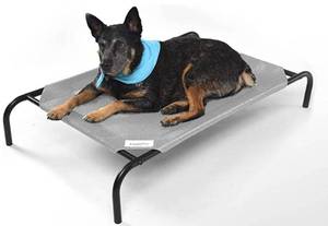lot 60325 image: COOLAROO The Original Cooling Elevated Dog Bed, Indoor and Outdoor, Medium, Grey