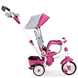 lot 60312 image: Little Tikes Perfect Fit 4-in-1 Trike in Pink Convertible Tricycle for Toddlers with 4 Stages of Growth and Shade Canopy- For Kids Girls Boys Ages 9 Months to 3 Years Old