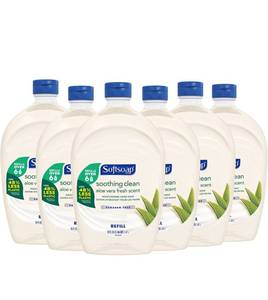 lot 60313 image: Softsoap - US05264A SOFTSOAP Liquid Hand Soap Refill, Soothing Aloe Vera, 50 Ounce Bottle, Bathroom Soap, Bulk Soap, Moisturizing Hand Soap, Premium Scented Hand Soap (Pack of 5) Picture appropriate See description
