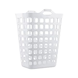 lot 60329 image: United Solutions Flex Hamper with V-Shaped Dual Handles, Pack of 1, Carrying Comfort and Strength, Two Bushel Capacity Holds Up to 3 Loads of Laundry, Fully Ventilated, White (B0931V2YYF)