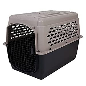 lot 60363 image: Petmate Vari Fashion Single-Door Plastic Dog Kennel Pet Carrier Brown Large 40 inches