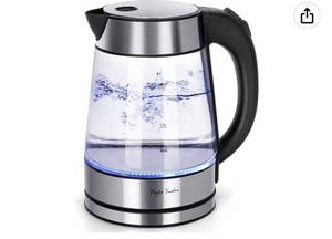 lot 60367 image: Glass Hot Water Kettle Electric for Tea and Coffee 1.7 Liter Fast Boiling Electric Kettle Cordless Water Boiler with Auto Shutoff & Boil Dry Protection Taylor Swoden