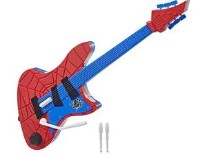 lot 60354 image: Spider-Man Marvel Across The Spider-Verse Spider-Punk Web Blast Toy Guitar with Whammy Bar Blast Action, Super Hero Toys for 5 Year Old Boys and Girls and Up