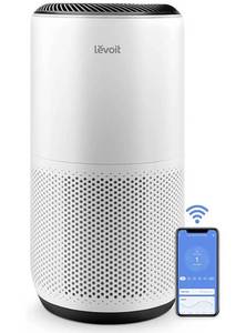 lot 60357 image: LEVOIT Air Purifiers for Home Large Room, Smart WiFi and PM2.5 Monitor H13 True HEPA Filter Removes Up to 99.97% of Particles, Pet Allergies, Smoke, Dust, Auto Mode, Alexa Control, White