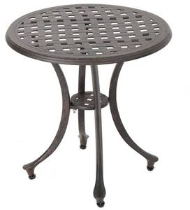 lot 60382 image: christopher Knight Home Lola Outdoor 19 Cast Aluminum Side Table, Bronze Finished