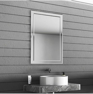 lot 60402 image: JOVOL Frameless Rectangular Wall Mounted Double- Layer Mirror Beveled Edge, Vertical &Horizontal Installation (24X36)