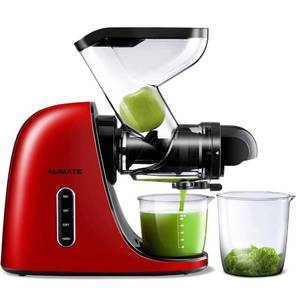 lot 60440 image: AUMATE Fretta Slow Masticating Juicer, Large Feed Chute Cold Press Juicers Machine for Whole Large Pieces of Fruit & Veggies, Anti-drip Design, Easy to Clean Juice Extractor, 2 Speed Mode, 200W(Red)