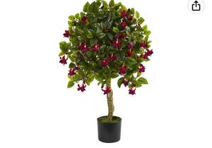 lot 60488 image: Nearly Natural 5503 3 Fuchsia Artificial Tree Green