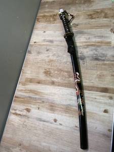 lot 60317 image: Hand Forged Razor Sharp 41 Black Samurai Katana Sword - Hand Painted High Gloss Black Scabbard