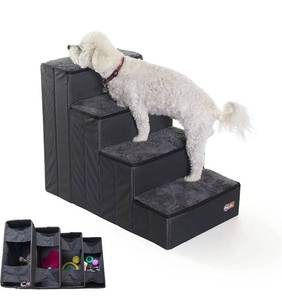 lot 60195 image: K&H Pet Products Foldable Dog Stairs, Pet Stairs for Dogs and Cats, Dog Steps for High Beds, Dog Stairs for Small & Medium Dogs -