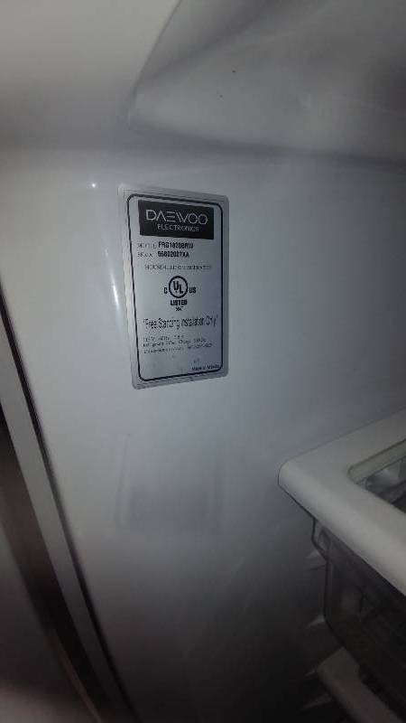 daewoo refrigerator model frg1820brw