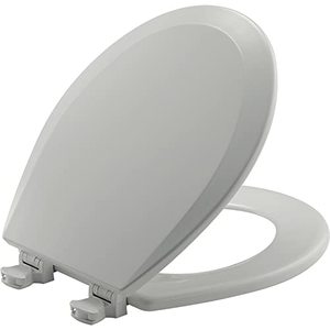lot 43004 image: Bemis 500EC 062 500EC062 Toilet Seat, 1 Pack Round, Ice Grey