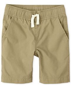 lot 43010 image: The Childrens Place boys Pull On Jogger Shorts, Flax, 4