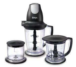 lot 43016 image: Ninja QB1004 BlenderFood Processor with 450-Watt Base, 48oz Pitcher, 16oz Chopper Bowl, and 40oz Processor Bowl for Shakes, Smoothies, and Meal Prep,Black-Retail-$59.99