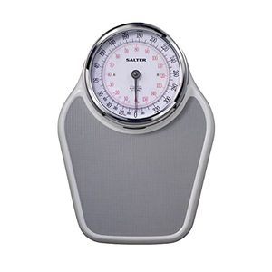 lot 43026 image: Salter Pro-Helix Professional Oversized Bathroom Scale with Grey Vinyl Anti-Slip Bath Mat, 400 LB Capacity, Analog Scale, 18.25 x 13.0 inch, Grey-Retail-$68.03