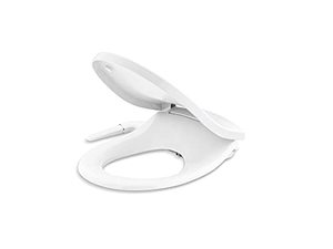 lot 43031 image: KOHLER K-76923-0 Puretide Bidet Toliet Seat, Round Manual Non Electric Bidet with Adjusting Spray Pressure and Position, White Quiet-Close Lid-Retail-$107.98
