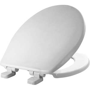 lot 43033 image: Mayfair Slow Close Round White Plastic Toilet Seat