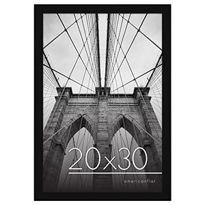lot 43039 image: Americanflat 20x30 Poster Frame in Black with Polished Plexiglass - Horizontal and Vertical Formats, Included Hanging Hardware