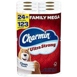 lot 43057 image: Charmin Ultra Strong Clean Touch Toilet Paper, 24 Family Mega Rolls  123 Regular Rolls