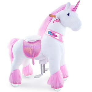 lot 43065 image: PonyCycle Ride on Unicorn Horse Toddler Toys Pink Plush Rocking Horse for Girls Ux402-Retail-$269.00