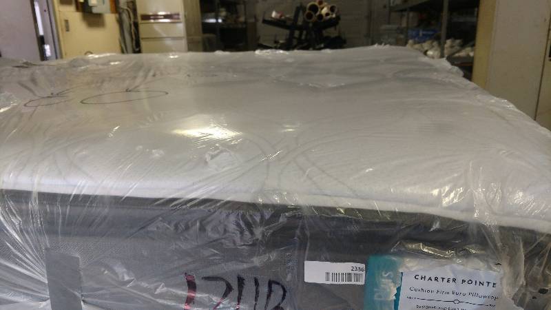 lot 2336 image: Sealy Posturepedic Plus Charter Pointe Cushion Firm Euro Pillowtop King