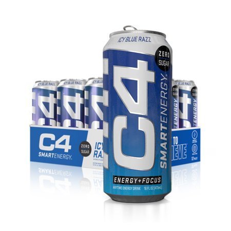 lot 16267 image: C4 Smart Energy Drink - Sugar Free Performance Fuel & Nootropic Brain Booster, Coffee Substitute or Alternative  Icy Blue Razz 16 Oz - 12 Pack (B08SQ9VBRC)