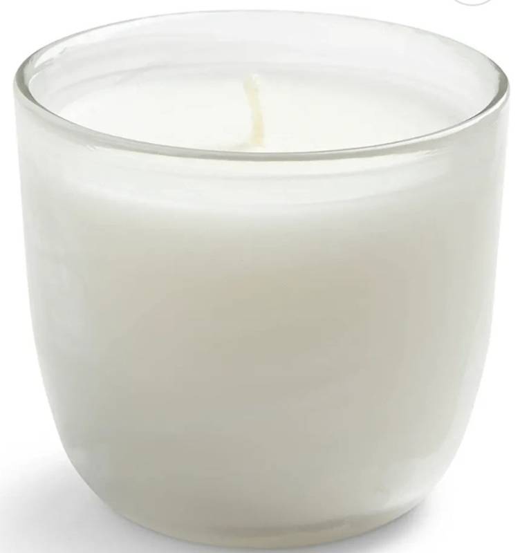 lot 400068 image: DEMDACO Creamy White Blessed Vanilla Cedar 7 Ounce Soy Wax Blend Giving Candle Retail $25.99