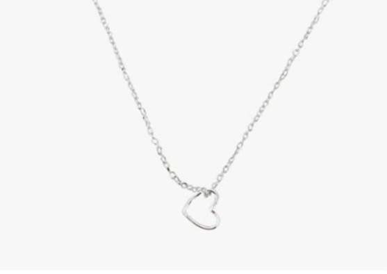 lot 400073 image: DEMDACO Heart Charm Silver Tone One Size Fits Most Brass Metal Womens Choker Necklace