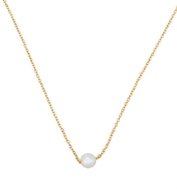 lot 400080 image: DEMDACO Pearl Charm Gold Tone One Size Fits Most Brass Metal Womens Choker Necklace