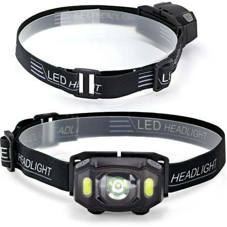 lot 400178 image: LED Headlamp Flashlight 2 Pack �� 4 Modes Shockproof IPX4 Waterproof Headlamp with Adjustable Led Headband �� Super Bright 120 Lumen